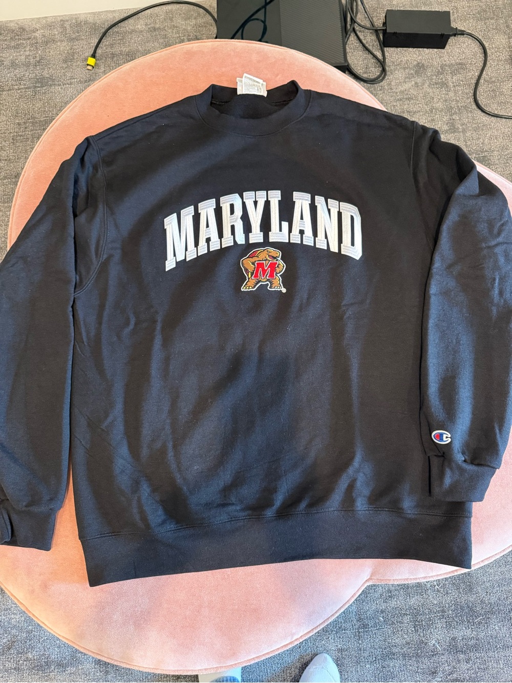 Champion Black Maryland Crewneck Sweatshirt